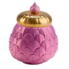 CHARLOTTE PEACOCK CANDLE COVER - FUCHSIA