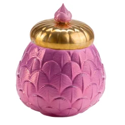 CHARLOTTE PEACOCK CANDLE COVER - FUCHSIA