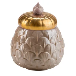 CHARLOTTE PEACOCK CANDLE COVER - BEIGE