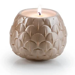 CHARLOTTE PEACOCK CANDLE COVER - BEIGE