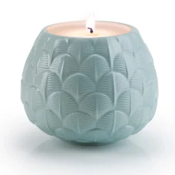 CHARLOTTE PEACOCK CANDLE COVER -LIGHT BLUE