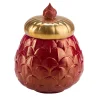 CHARLOTTE PEACOCK CANDLE COVER - RED
