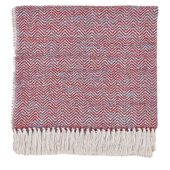 Chevron Turquoise and True Red Fancy Maxi Plaid