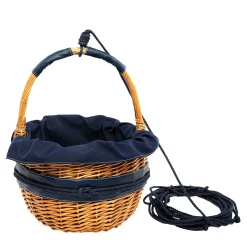 Chic Neapolitan-Style Blue Wicker Basket