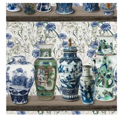 Chinoiserie with Ming Vases Wallpaper