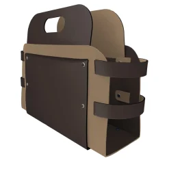 Chocolate and cappuccino leather magazine holder #1