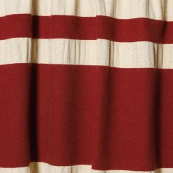 Ciconi Fringed Beige-and-Red Wool & Linen Blanket