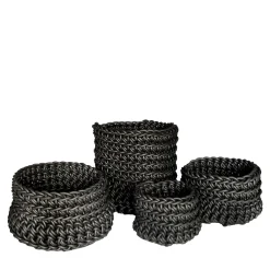 Cilindro Set of 4 Black Baskets by Rosanna Contadini
