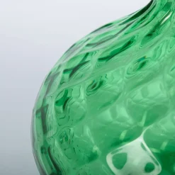 Cipolla Balloton Green Vase with Blue Rim