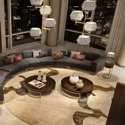 Circular Metamorphosis Wool and Art Silk Rug FB Collection