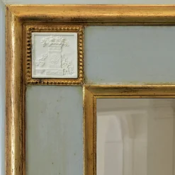 Classic Gilded Wall Mirror with Capodimonte Biscuit Porcelain Plaques