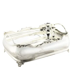 Classic-Style Rectangular Footed Silver Centerpiece Bowl