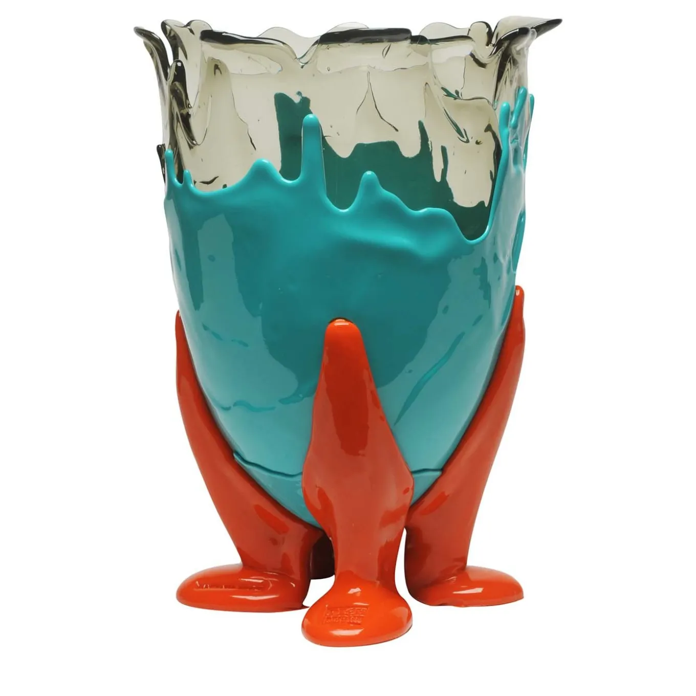 Clear Extracolor Medium Vase by Gaetano Pesce