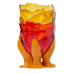 Clear Orange and Fuchsia Large Vase by Gaetano Pesce