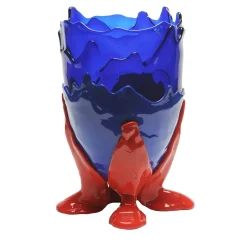 Clear Red and Blue Large Vase by Gaetano Pesce