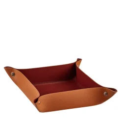Cognac and bordeaux leather vide poche #1