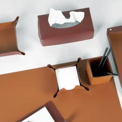 Cognac and bordeaux leather vide poche #1