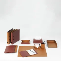 Cognac and bordeaux leather vide poche #1