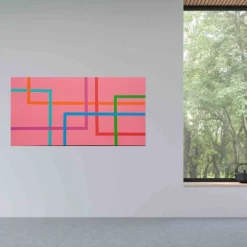 Color Spaces In Fondo è Rosa Acrylic Painting on Canvas