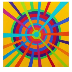 Color Spaces Mandala Polychrome Acrylic Painting on Canvas