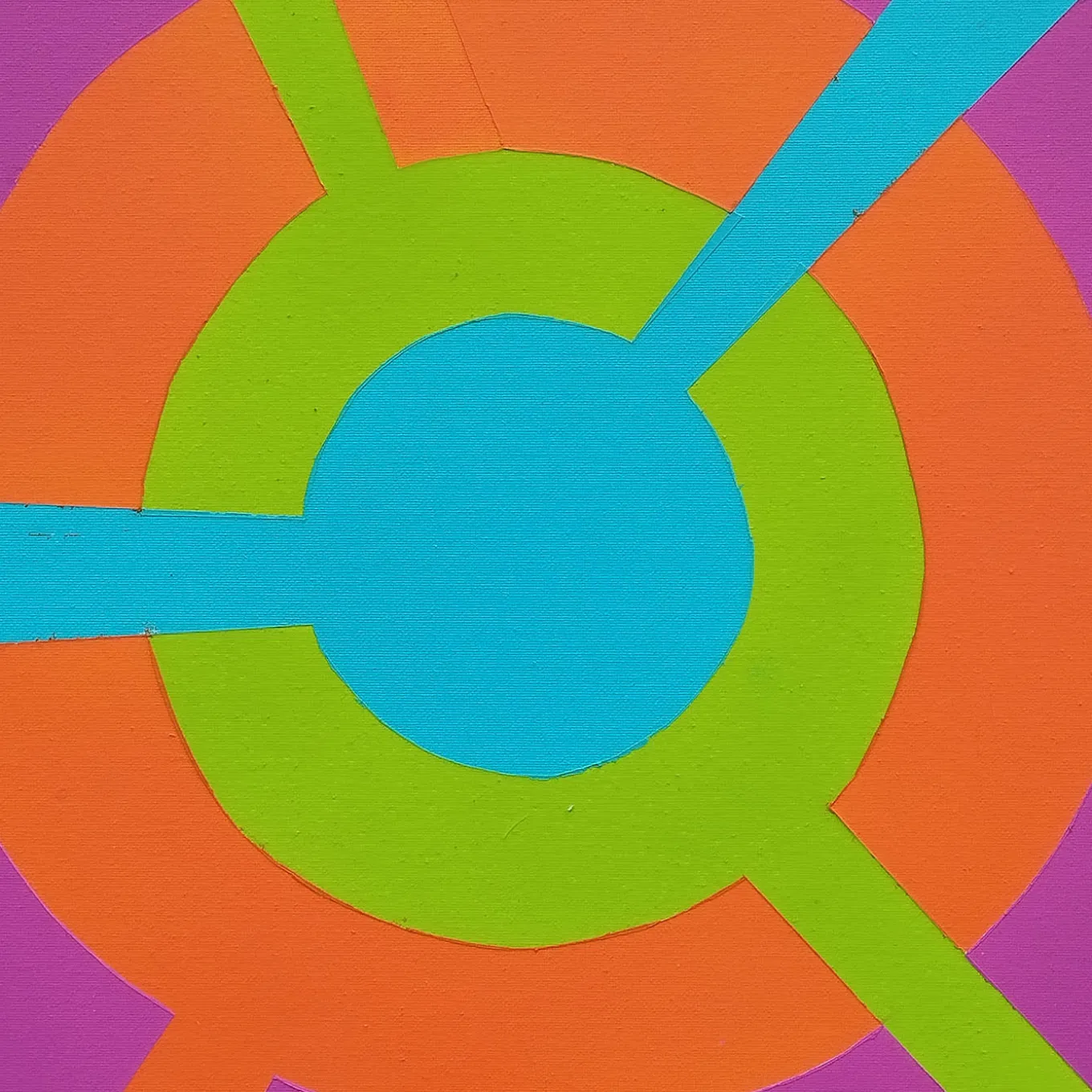 Color Spaces Mandala Polychrome Acrylic Painting on Canvas