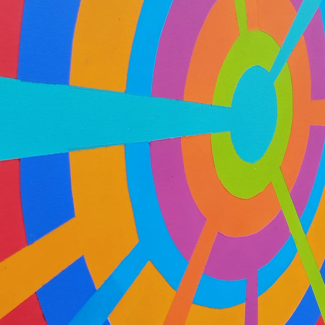 Color Spaces Mandala Polychrome Acrylic Painting on Canvas