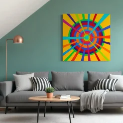 Color Spaces Mandala Polychrome Acrylic Painting on Canvas