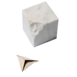 Colpo Da Maestro Fusione Carrara Marble Cubic Sculpture