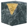 Colpo Da Maestro Gold Leaf Argento Marble Cubic Sculpture