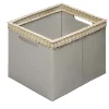 Como Small Square Basket in Ivory Leather
