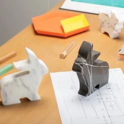 Coniglio Small White Statuette by Alessandra Grasso