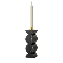Constantin Black Marble Candle Holder by Agustina Bottoni