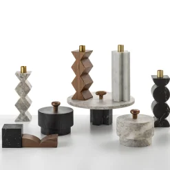 Constantin Black Marble Candle Holder by Agustina Bottoni