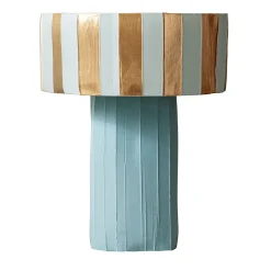 Coppa Ninfea Corteccia D2/Verde Azzurro Chiaro Centerpiece with Gold Accents