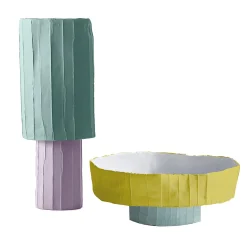 Coppa Ninfea Corteccia Yellow and White Centerpiece