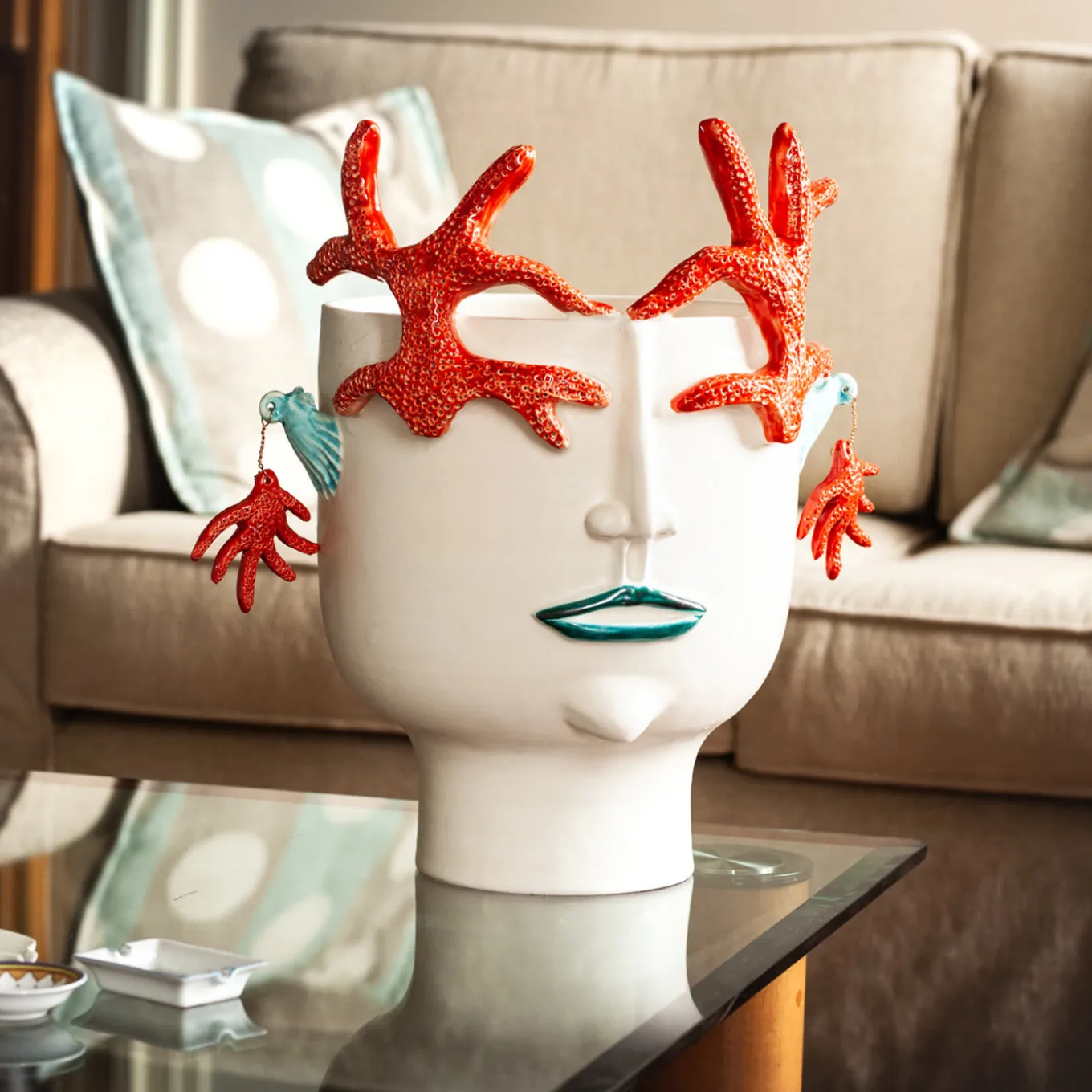 Corallina The Girl Who Defends The Sea Head Vase