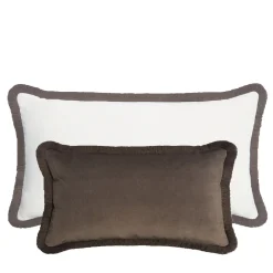 Couple Rectangle Brown And White Velvet Happy Pillows