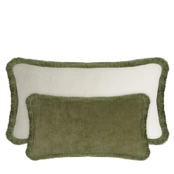 Couple Rectangle Green And White Velvet Happy Cushion