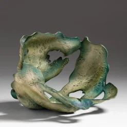 Courmayeur Green Ceramic Sculpture By Assia Karaguiozova