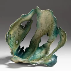 Courmayeur Green Ceramic Sculpture By Assia Karaguiozova