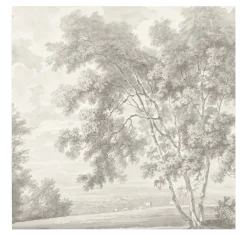 Cream Sepia Countryside Wallpaper