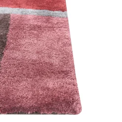 Crimson Burst Cola & Leather Brown Hand Tufted Rug