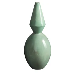 Crisos Green Glaze Vase by Jean-Christophe Clair