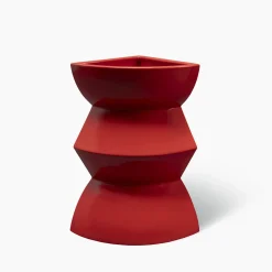 Curve Red Ceramic Vase #4 by Zaven