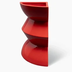 Curve Red Ceramic Vase #4 by Zaven