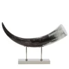 Curved Black Horn Sculpture