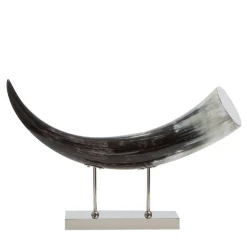 Curved Black Horn Sculpture