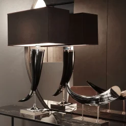 Curved Black Horn Sculpture