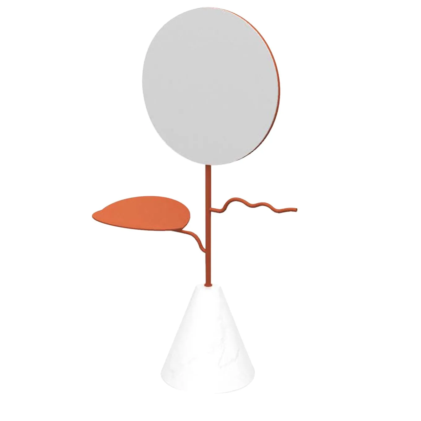 Custode Terracotta/Carrara Jewelry Stand with Mirror