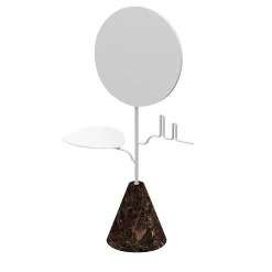 Custode White/Dark Emperador Jewelry Stand with Mirror